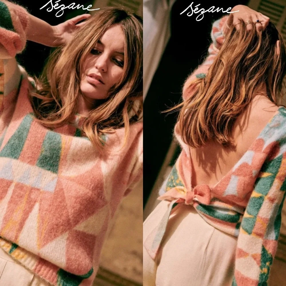 Sezane Alban Multicolor open back Jumper size XXS